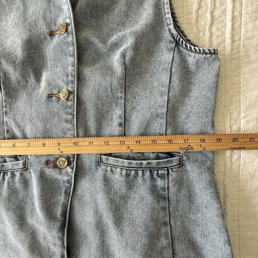 VIGOSS Denim Vest XL Festival Boho Cabin Eclectic - Picture 7 of 10